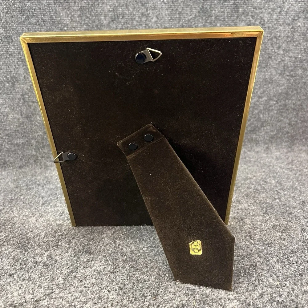 Vintage Brass Picture Frame 8 x 10 Freestanding or Hanging Made in Korea